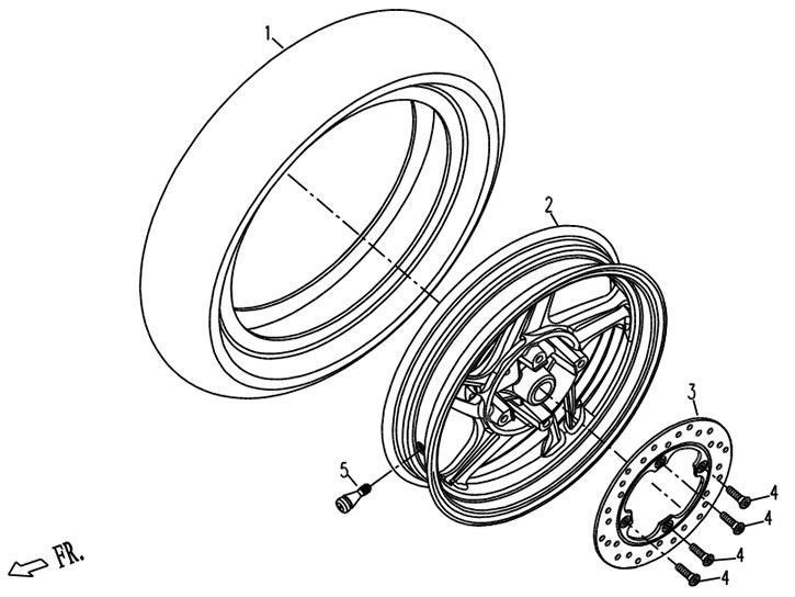 Qlink Pegasus 150 Rear Wheel Parts